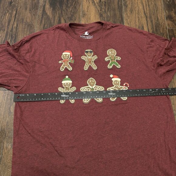 St. Jude Size XL Gingerbread Man Winter Christmas Long Sleeved T-Shirt NWOT - Picture 3 of 6